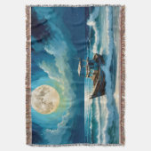 Oud schip aan zee deken (Voorkant Verticaal)