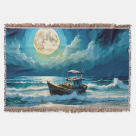 Oud schip aan zee deken