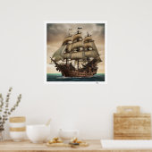 Oud schip poster (Keuken)