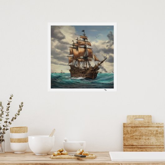 Oud schip poster (Keuken)