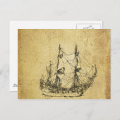  oud schip uit de nautische klasse briefkaart (Voorkant / Achterkant)