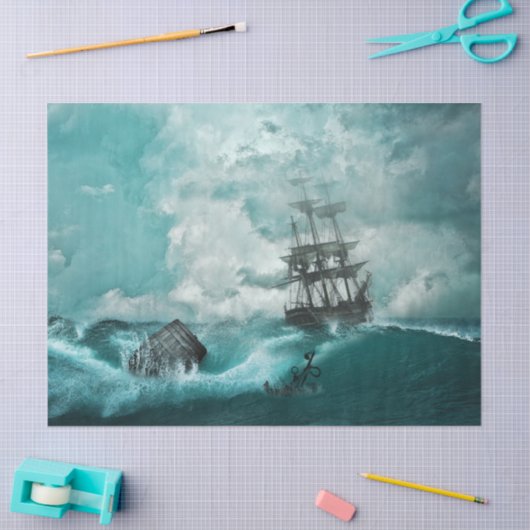 Oud schip weefsel papier (Craft)