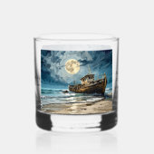 Oud schip whisky glas (Voorkant)