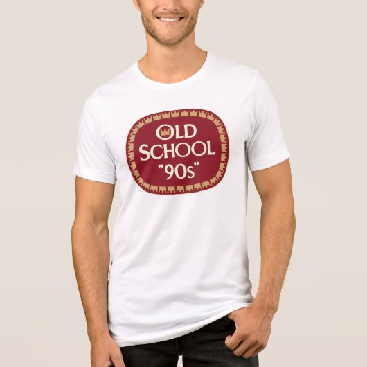 Oud School 90s Moutbier 40oz Labelontwerp Tri-Blend Shirt (Voorkant)