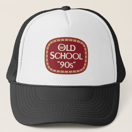 Oud School 90s Moutbier 40oz Labelontwerp Trucker Pet (Voorkant)