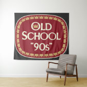 Oud School 90s Moutwijn 40oz Label Ontwerp Wandkleed (In Situ (horizontaal))