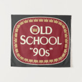 Oud School 90s Moutwijn 40oz Label Ontwerp Wandkleed (Voorkant (horizontaal))
