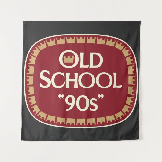 Oud School 90s Moutwijn 40oz Label Ontwerp Wandkleed (Voorkant)