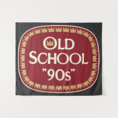 Oud School 90s Moutwijn 40oz Labelontwerp Wandkleed (Voorkant (horizontaal))
