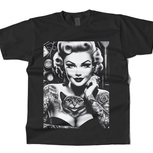 Oud-school alternatieve getatoeëerde meid t-shirt