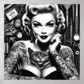 Oud-school alternatieve getatoeëerde vrouw poster (Voorkant)