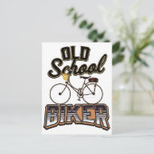 Oud School Biker fietser Briefkaart (Staand voorkant)