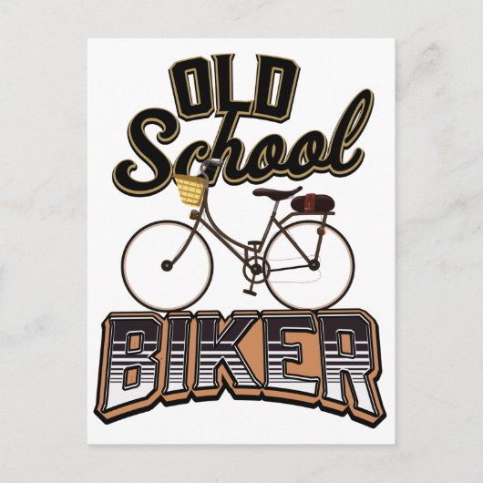 Oud School Biker fietser Briefkaart (Voorkant)