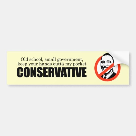 Oud-school conservatief bumpersticker (Voorkant)