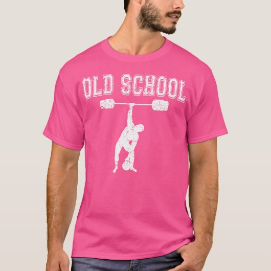 Oud-School Gewichtheffen T-shirt (Voorkant)