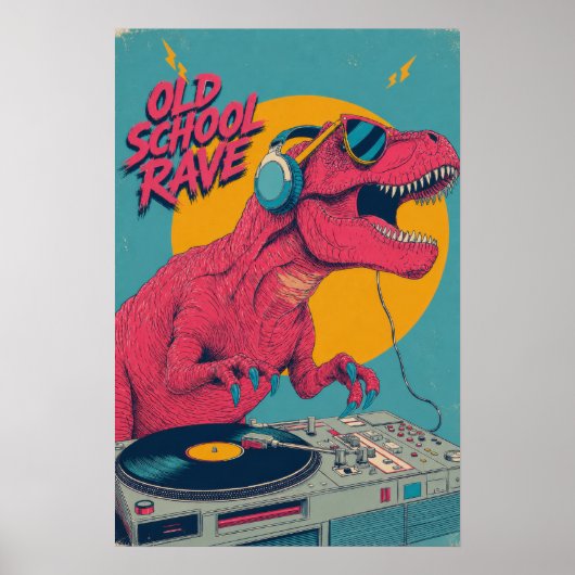 Oud School Raveposter Poster (Voorkant)