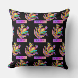 Oud school tatoeage ontwerp in pride kleuren kussen