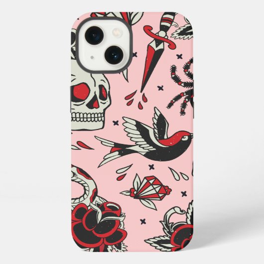 Oud School Tattoo iPhone Hoesje (Achterkant)