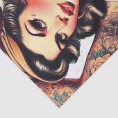 Oud School Tattoo Pin-up Tissuepapier (Detail)