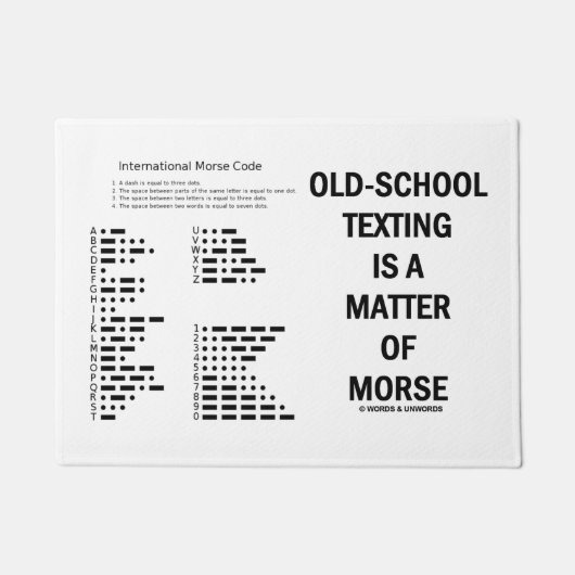 Oud-schoolsms'en is een kwestie van morse geek Hum Deurmat (Voorkant)