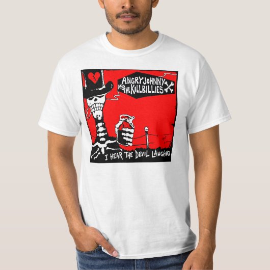 Oud Scratch-ik hoor de duivel lachen T-shirt (Voorkant)