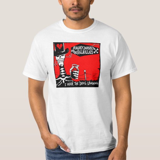 Oud Scratch-ik hoor de duivel lachen T-shirt (Voorkant)