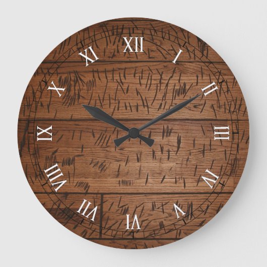 oud Scratched Wood Grote Klok (Voorkant)
