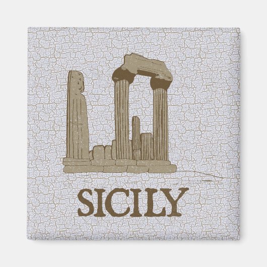 Oud Sicilië Agrigento Ruïnes Magneet (Voorkant)