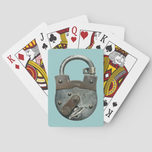 Oud slot en sleutel pokerkaarten (Achterkant)