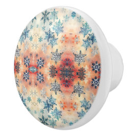 Oud Sneeuwvlokken Patroon - Keramische Knop