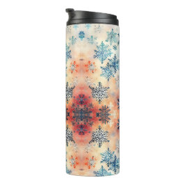 Oud Sneeuwvlokken Patroon - Thermische Tumbler Thermosbeker