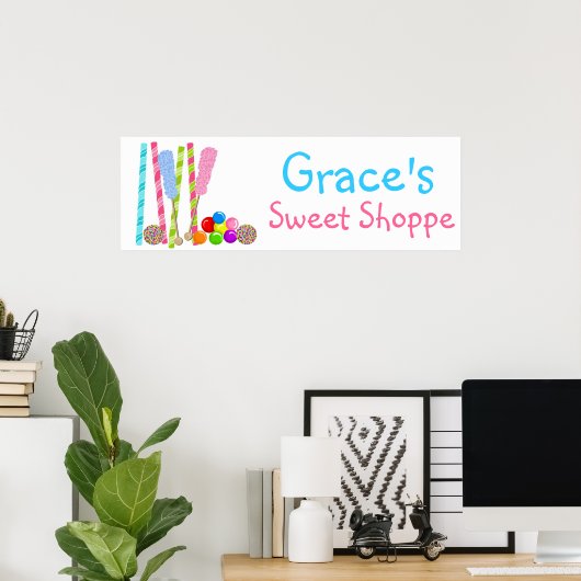Oud Snoep Sweet Shoppe Banner Poster (Thuiskantoor)