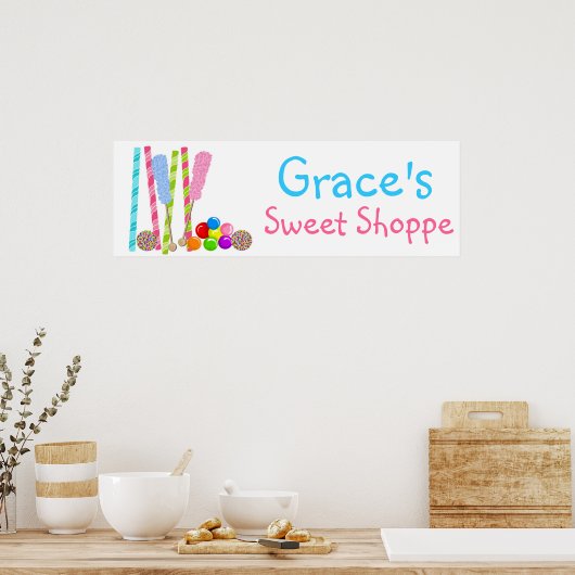 Oud Snoep Sweet Shoppe Banner Poster (Keuken)