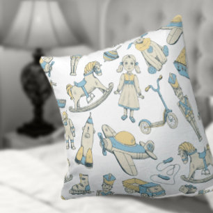 Oud Speelgoed Patroon Aangepaste Kleur V5 ID783 Kussen