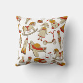 Oud speelgoed patroon Rood/Goud ID783 Kussen (Achterkant)