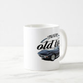 oud speelgoed zwarte vette koffiemok (Voorkant rechts)