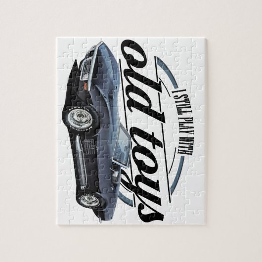 oud speelgoed zwarte vette legpuzzel (Verticaal)