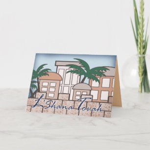 Oud Stad Jeruzalem Nieuwjaarskaart Feestdagen Kaart