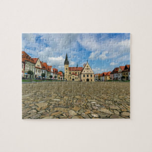 Oud stadsplein in Bardejov, Slowakije Legpuzzel