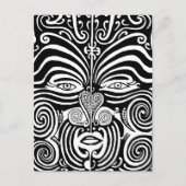 Oud stammen het tattooontwerp van Moko van Maori Briefkaart (Voorkant)