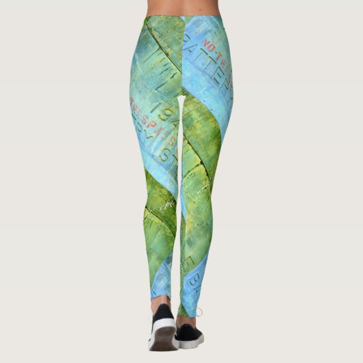 oud - steenblauw groen leggings (Achterkant)