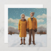 Oud Stel In De Sneeuw Kaart (Voorkant / Achterkant)