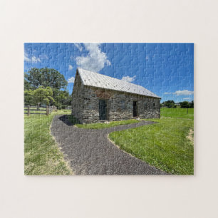 Oud stenen gebouw legpuzzel