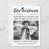 Oud Stijl Kranten Foto Afstuderen Aankondiging (Voorkant)