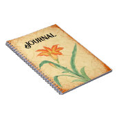 Oud Stijl Oranje Lelie Bloem Dagboek Notitieboek (Rechterzijde)