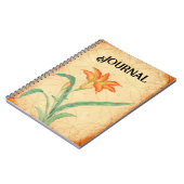 Oud Stijl Oranje Lelie Bloem Dagboek Notitieboek (Linkerzijde)