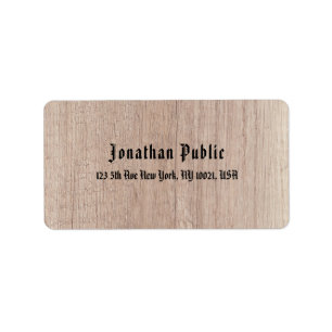 Oud stijlblad met bruin hout etiket