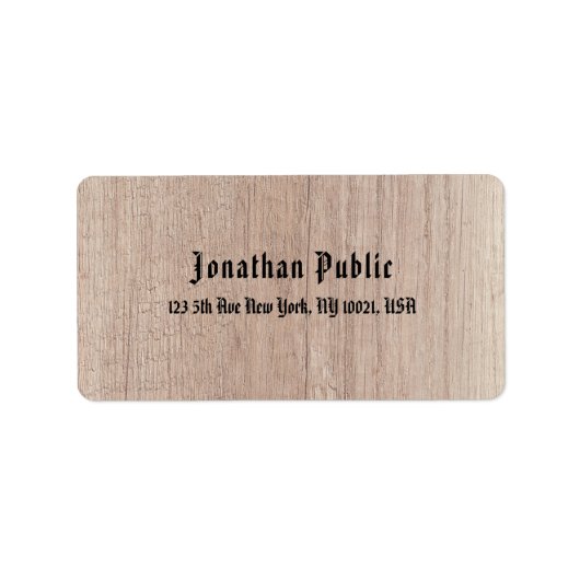 Oud stijlblad met bruin hout etiket (Voorkant)