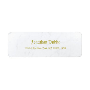 Oud stijlvol Marble Gold Return-adres oude stijl Etiket