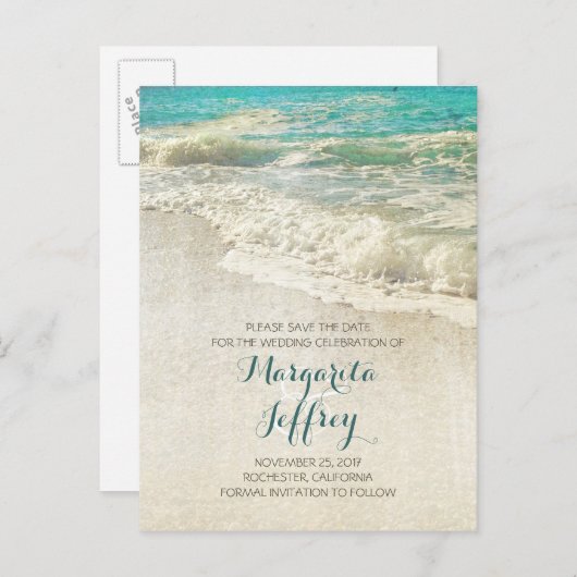 Oud  strand red de datum briefkaarten (Voorkant / Achterkant)